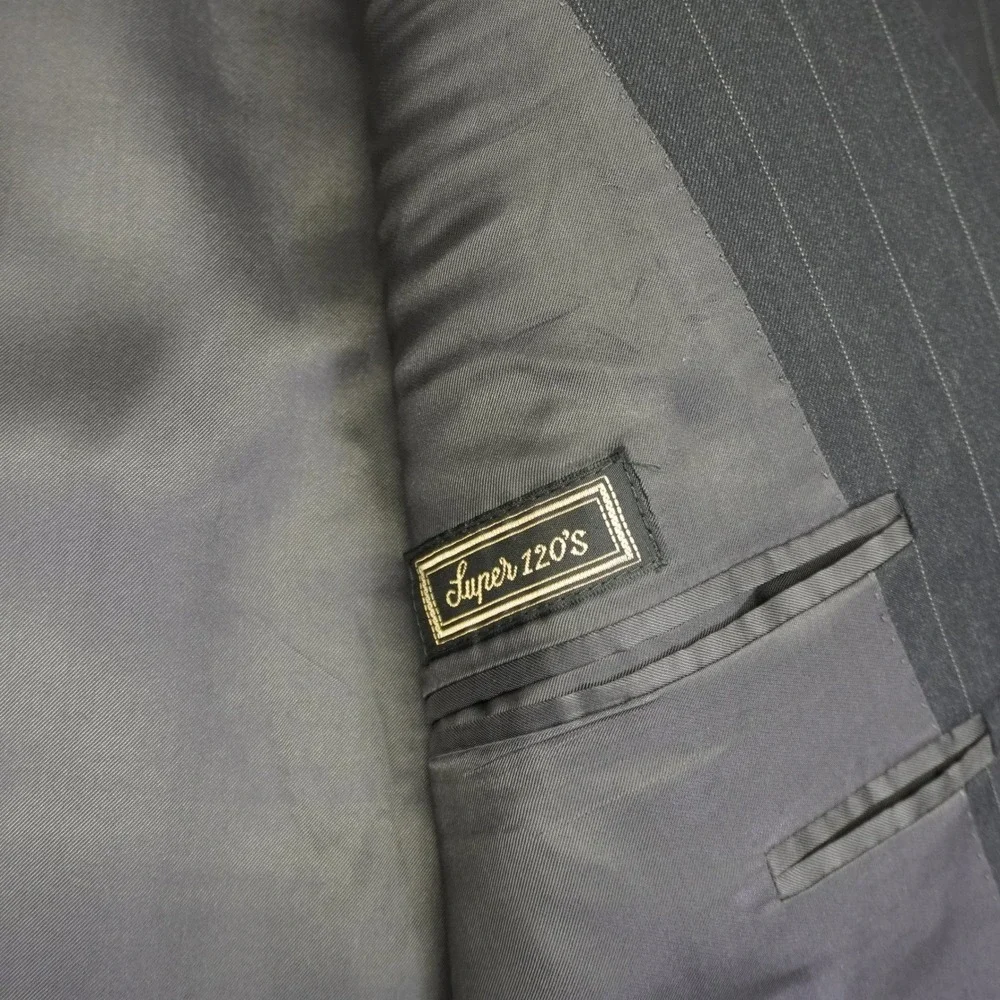 (Lot of 2) Canali Blazer Men 50R EU 40R US Grey Navy Pinstripe Wool Sport Coat